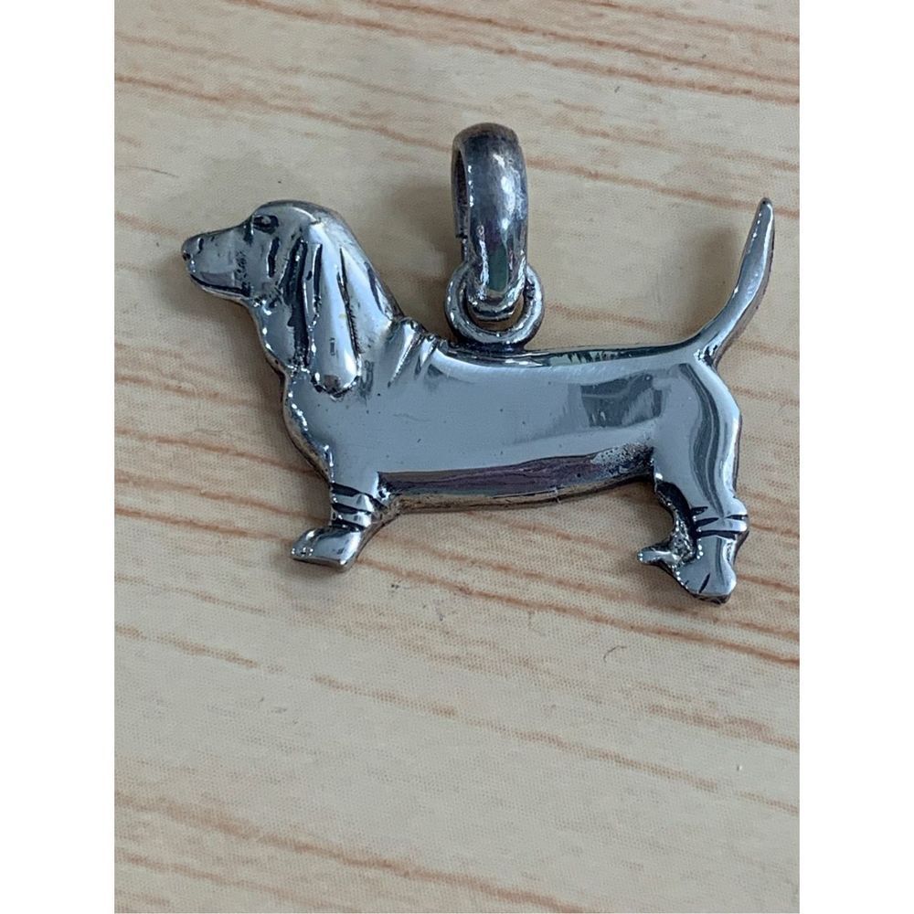 .925 Basset Dog Sterling Silver Jewelry Charm